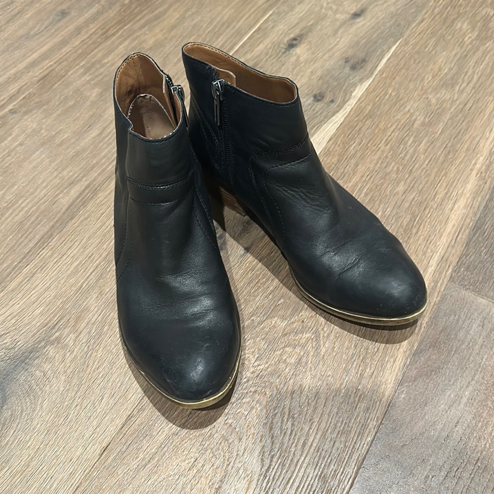 Black Leather Lucky Brand Booties- Women’s 7